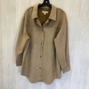 Philosophy- Long sleeve tan‎ button-down size S